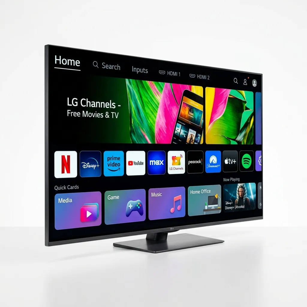 Interface inteligente do sistema Google TV exibindo menus fluidos e uma enorme lista de aplicativos pré-instalados na smart TV da TCL
